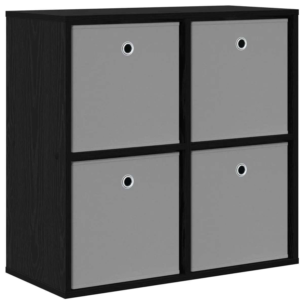 Sideboard Black Storage Cabinet Modern Living Room 68.5 x 32 x 67 cm