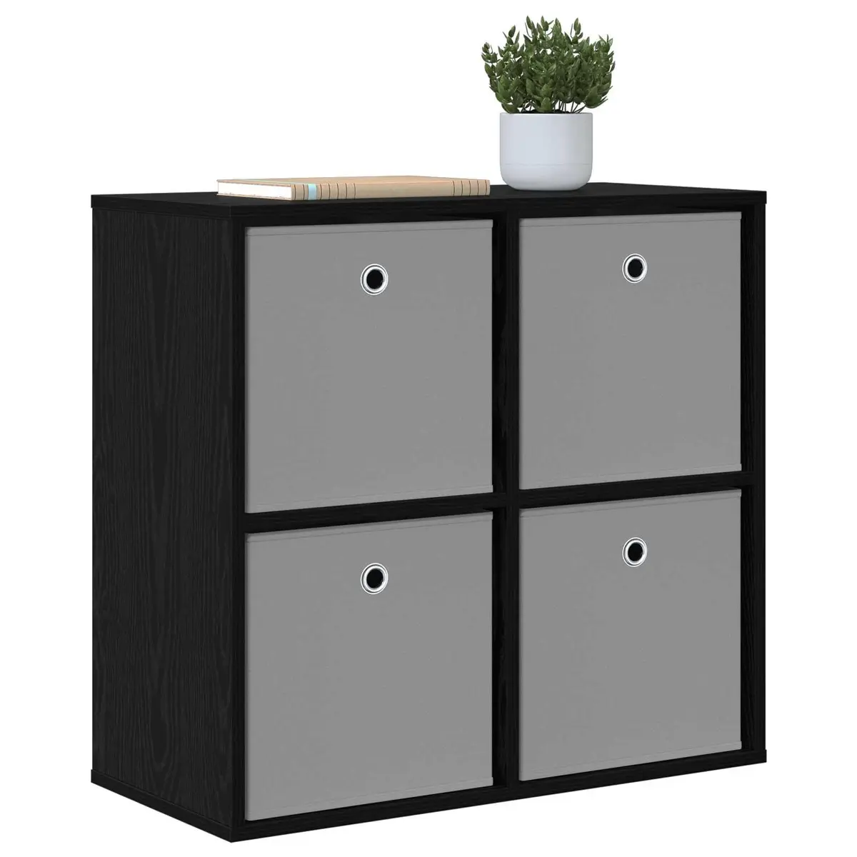 Sideboard Black Storage Cabinet Modern Living Room 68.5 x 32 x 67 cm