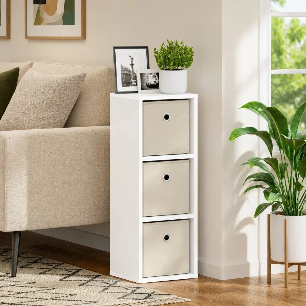 Sideboard with Drawer White Storage Cabinet Modern Living Room Furniture 25.5 x