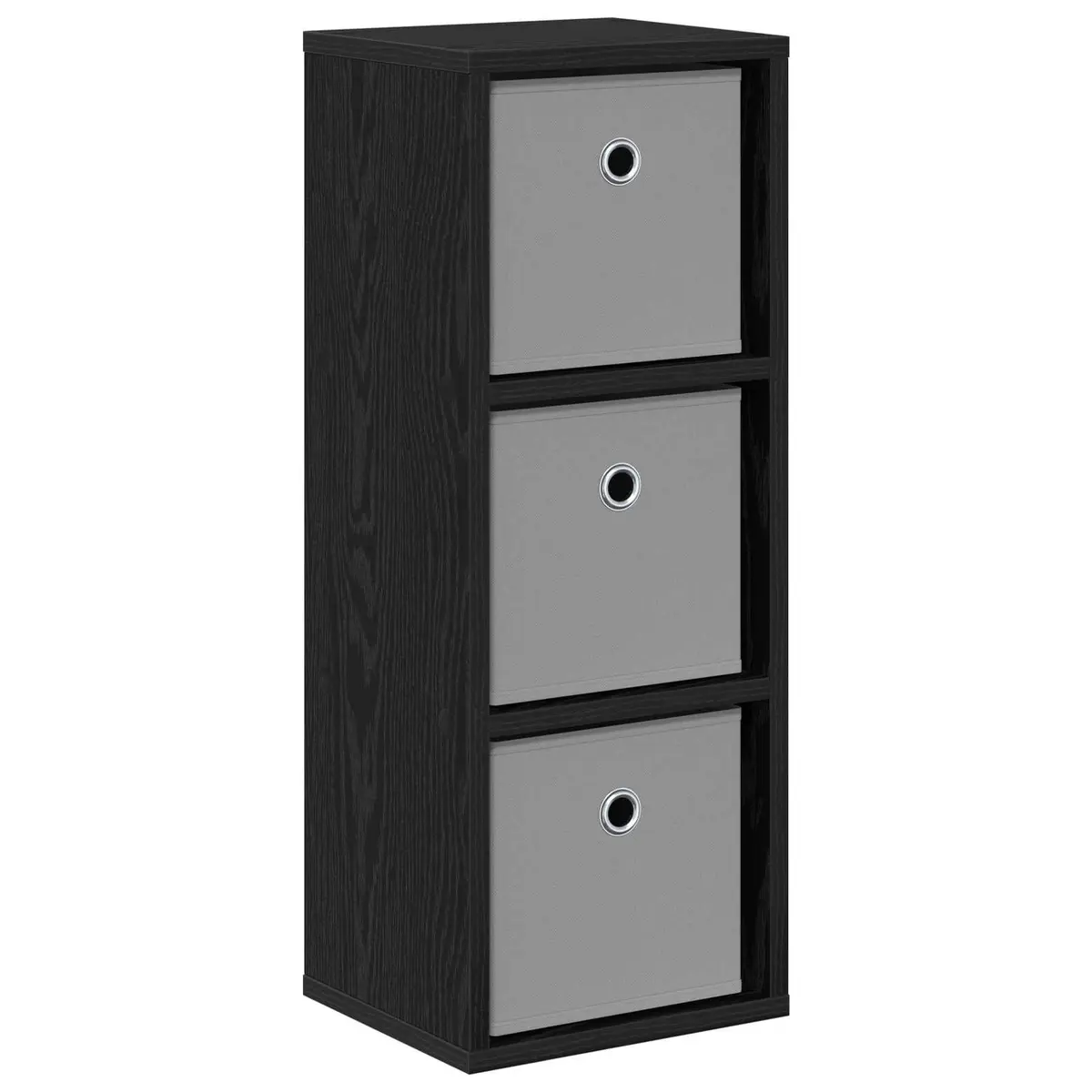 Sideboard Black Oak Modern Storage Cabinet Living Room Furniture 25.5 x 22 x 69.5 cm