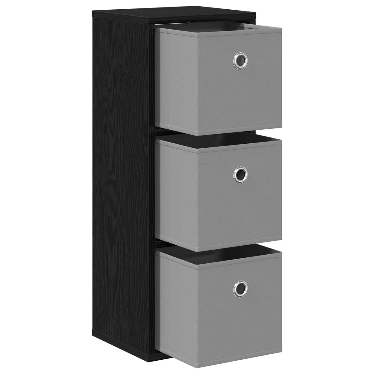 Sideboard Black Oak Modern Storage Cabinet Living Room Furniture 25.5 x 22 x 69.5 cm