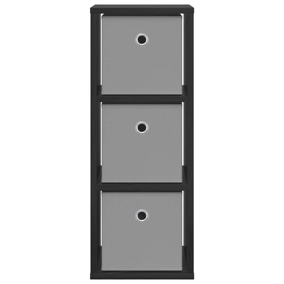 Sideboard Black Oak Modern Storage Cabinet Living Room Furniture 25.5 x 22 x 69.5 cm