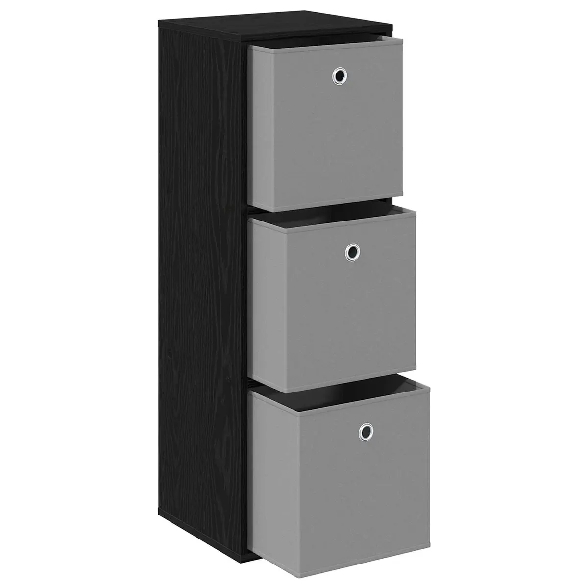 Sideboard Black Oak Storage Cabinet Modern Living Room Furniture 35 x 32 x 99.5 cm