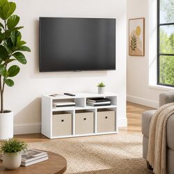 White Lowboard TV Unit Offers Practicality and Value