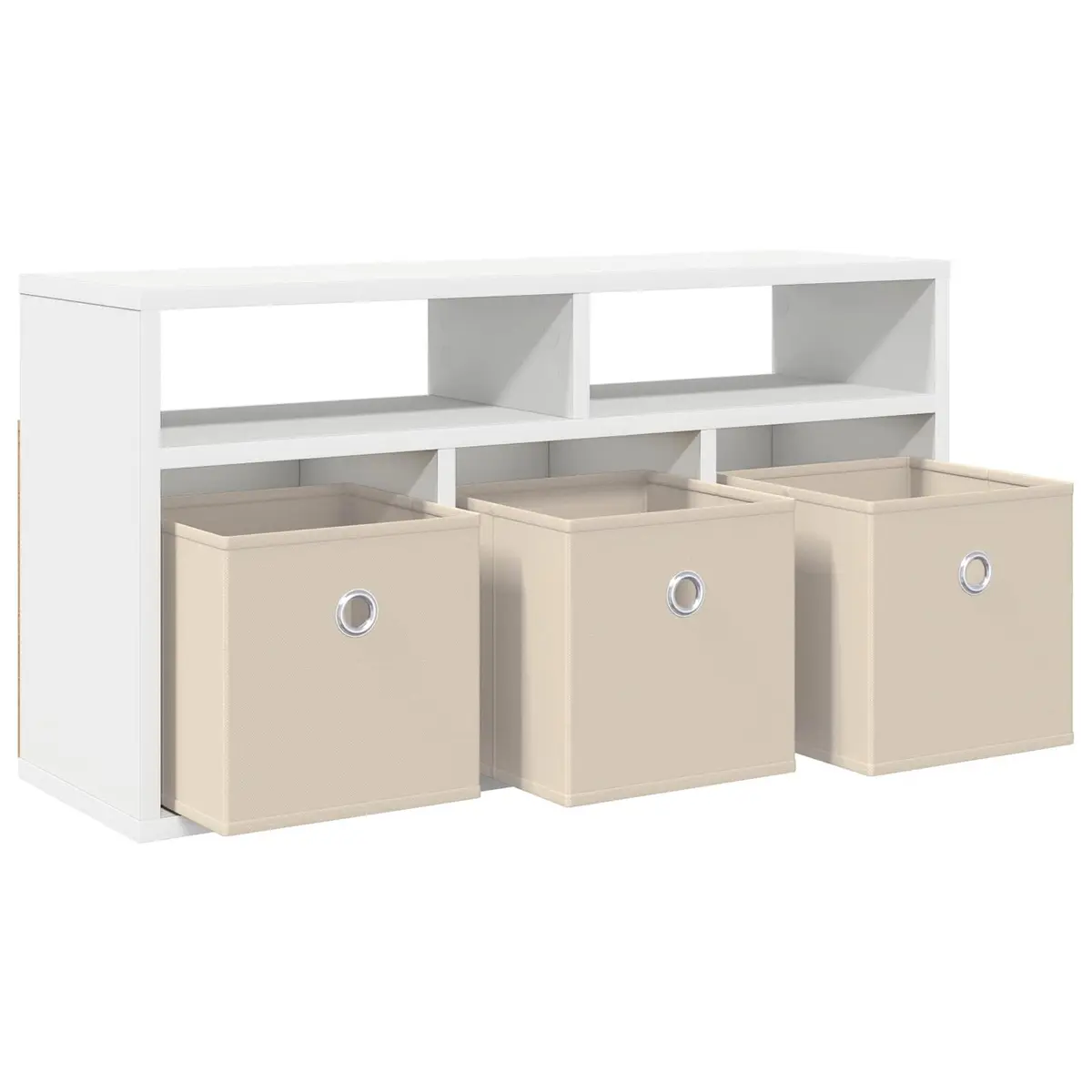 White Lowboard TV Unit with Drawer Modern Living Room Storage Furniture 72cm