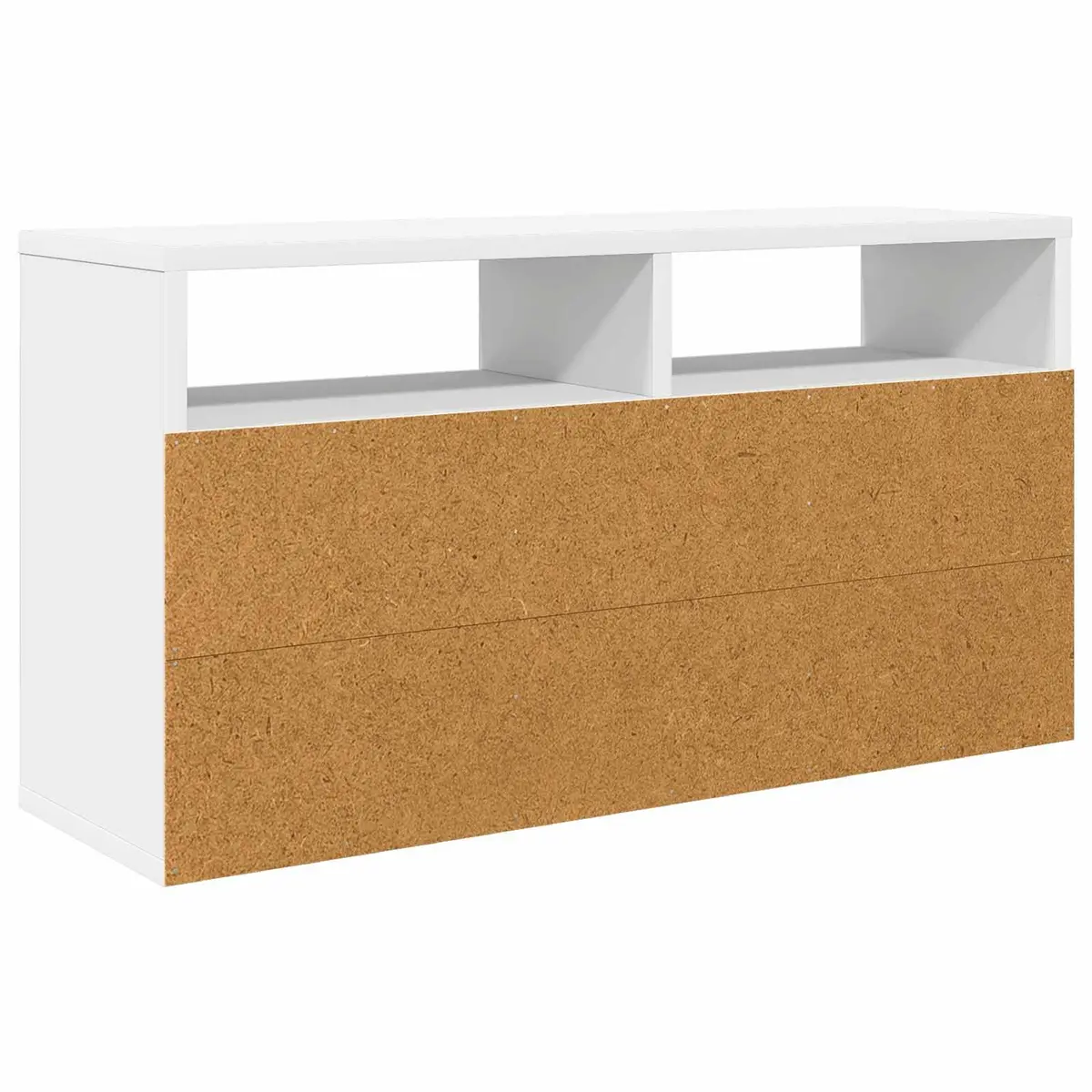 White Lowboard TV Unit with Drawer Modern Living Room Storage Furniture 72cm