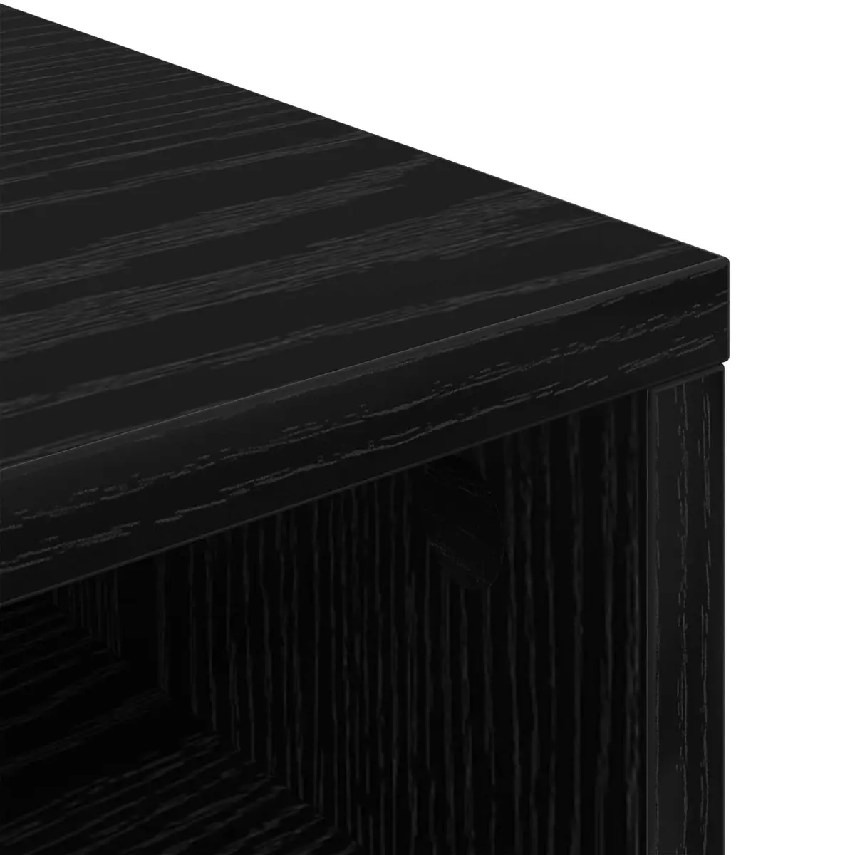 Black Oak Lowboard TV Unit with Storage