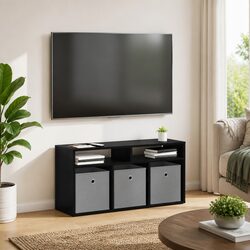Warm Black Oak Lowboard TV Unit for Your Home