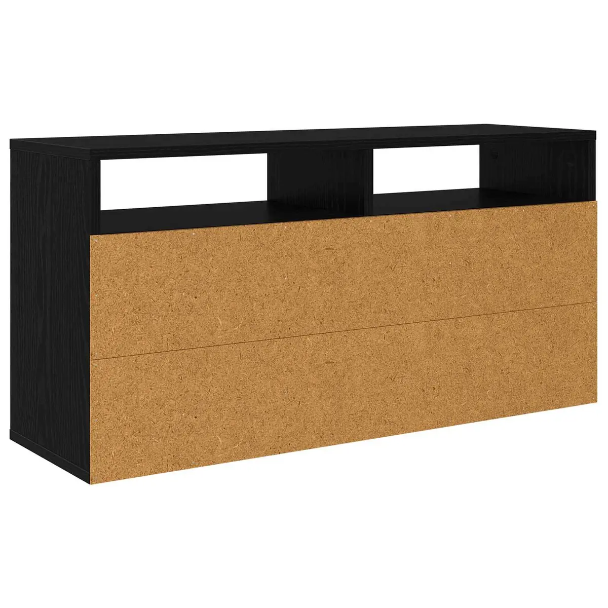 Lowboard TV Unit Storage Cabinet 87cm Black Oak Modern Living Room