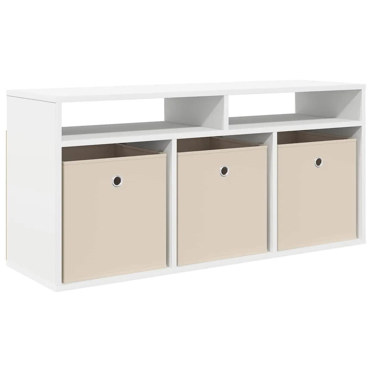 Modern White Lowboard TV Unit Storage Cabinet with Drawer Living Room Furniture
