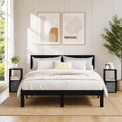 Reliable Black Bedside Table with Storage Drawer