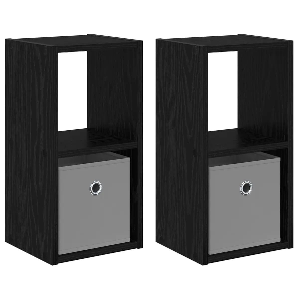 Black Bedside Table with Storage Drawer