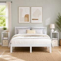 Affordable and Practical White Bedside Table Set