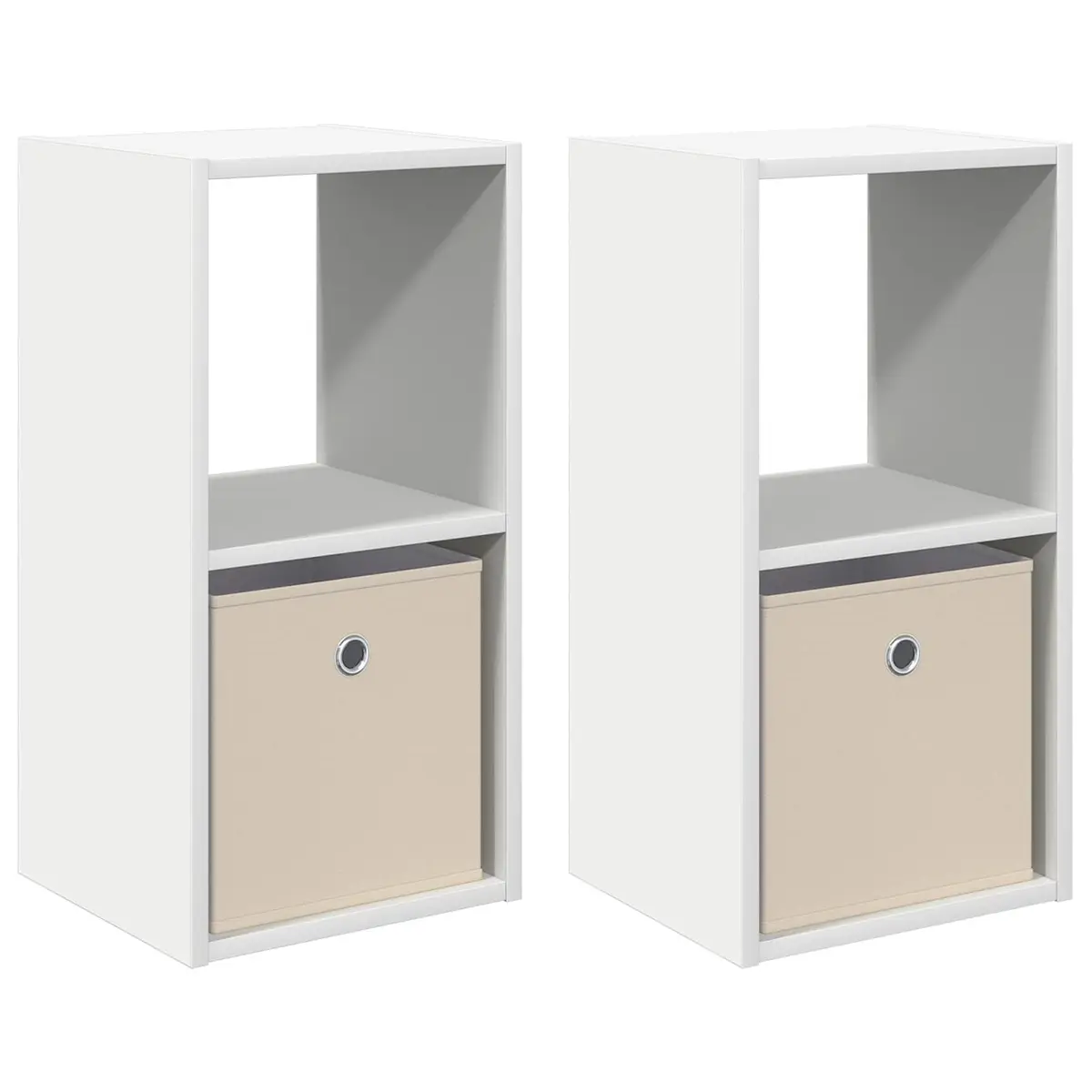 Bedside Table 2 pcs Storage Drawers 30.5 x 27 x 59.5 cm White