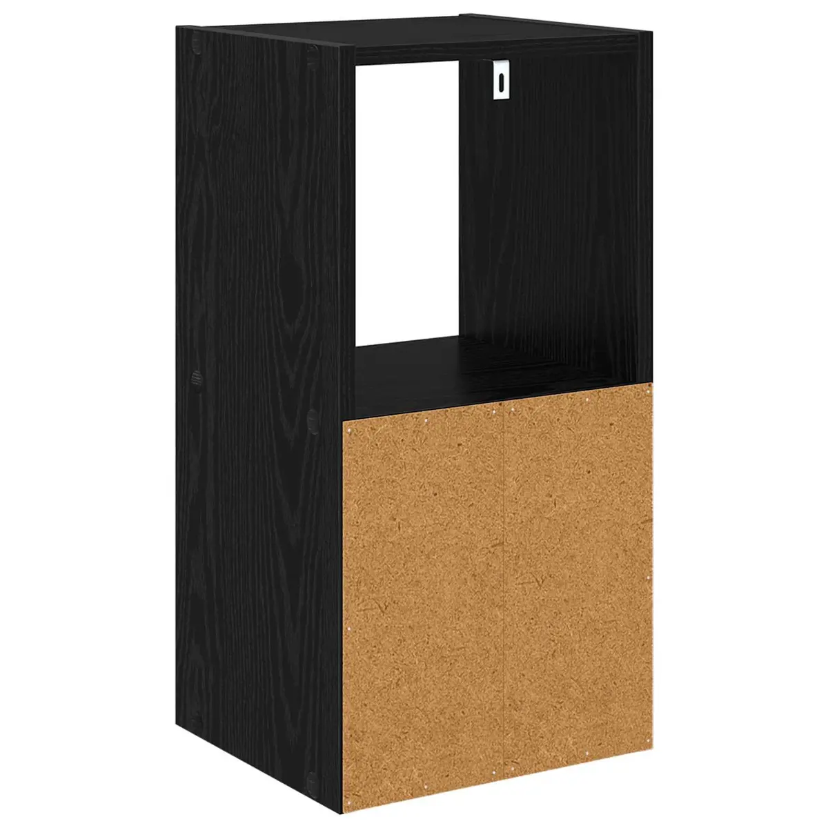 Bedside Table Black Modern Storage Nightstand 30.5 x 27 x 59.5 cm 2 Pieces