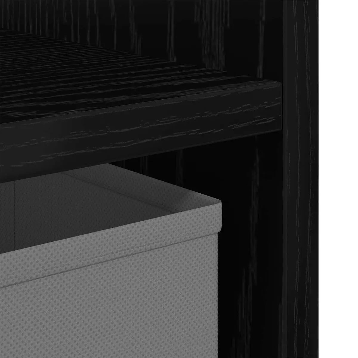 Bedside Table Black Modern Storage Nightstand 30.5 x 27 x 59.5 cm 2 Pieces