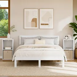 Practical White Bedside Table Set of 2