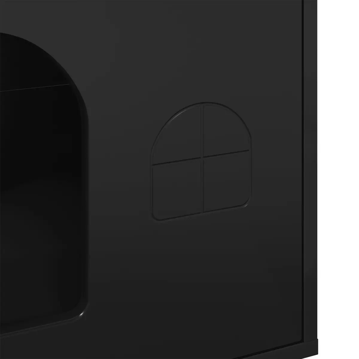 Cat House Black Modern Indoor Pet Furniture Engineered Wood 51 x 30 x 52 cm