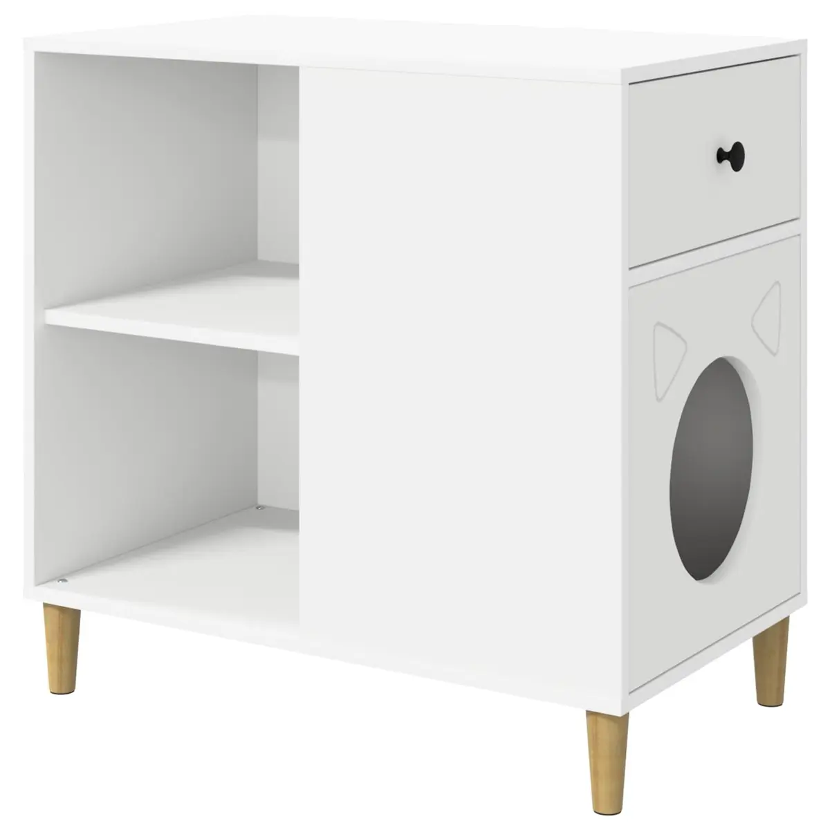 Cat House Indoor Hideaway Shelter 72 x 42.5 x 70 cm White