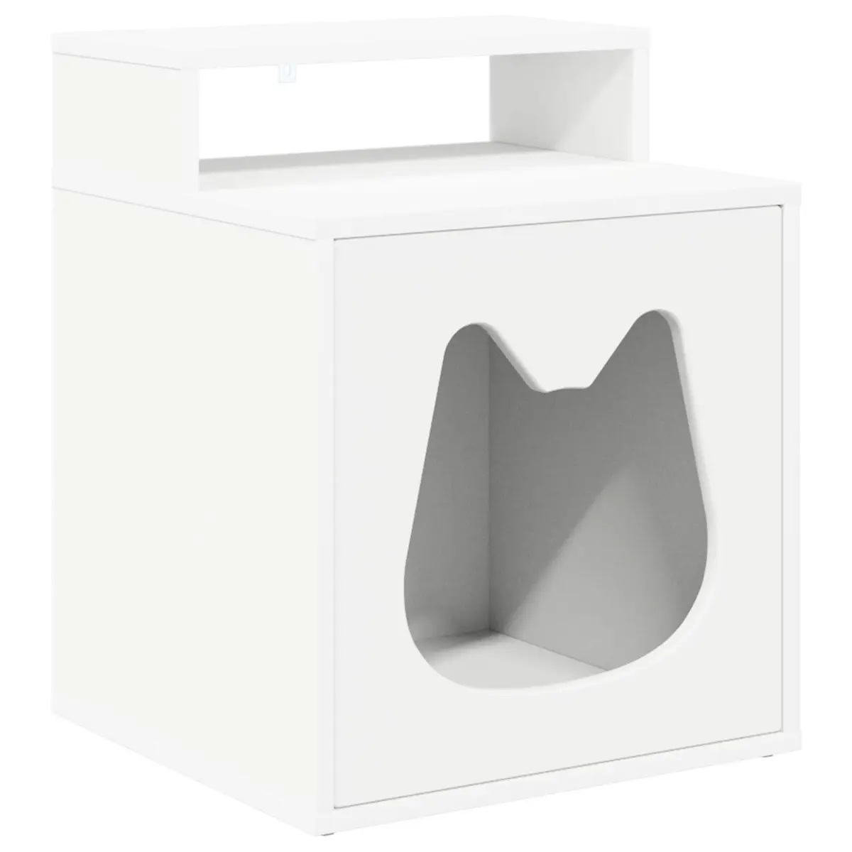Cat House Indoor Hideaway Rectangular 42.5 x 40 x 53.5 cm White Engineered Wood