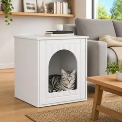 Comfortable and Stylish Cat House in White