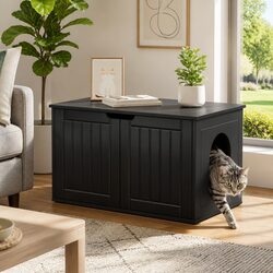 Reliable Black Cat House for Indoor Comfort - 85 x 55 x 50.5 cm