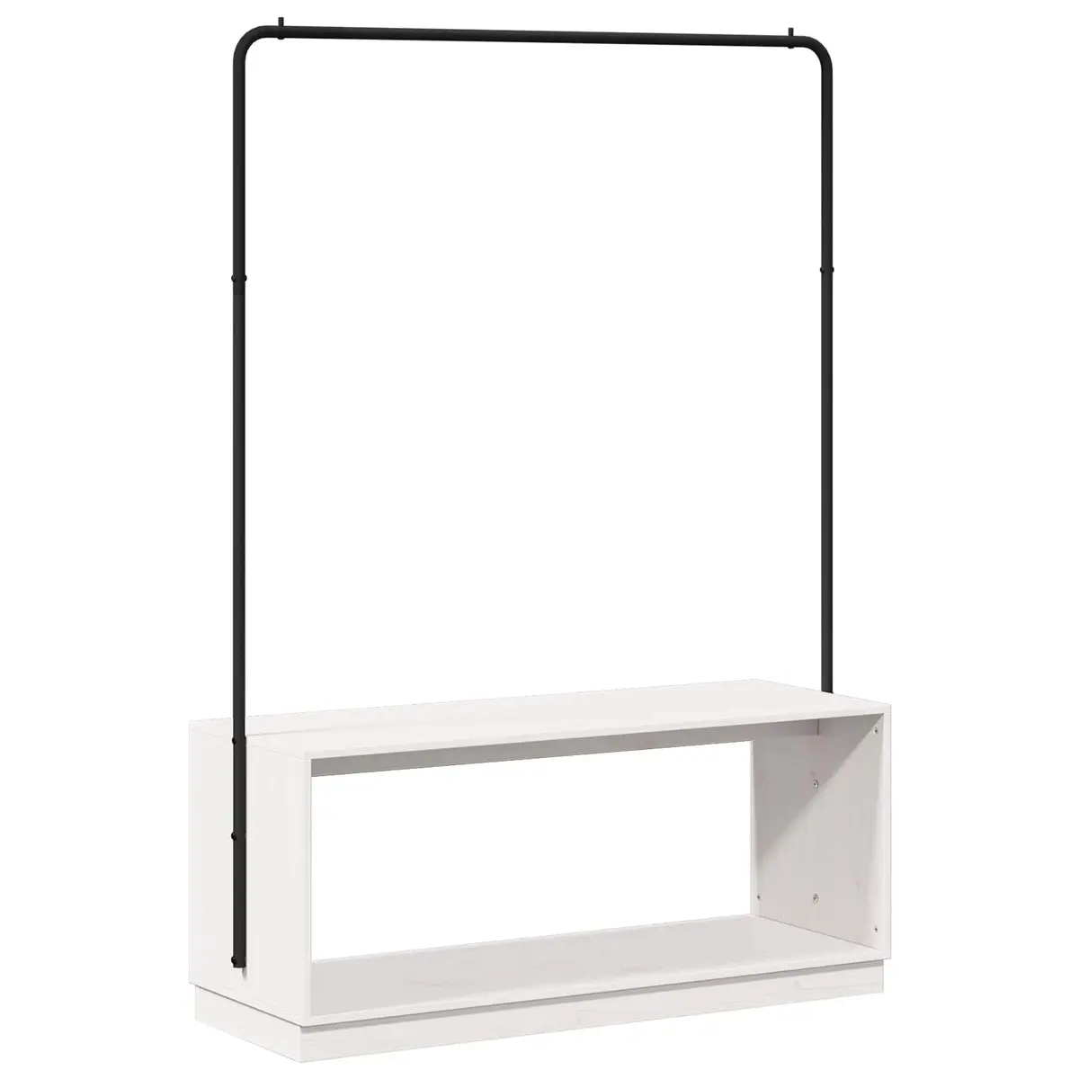 Clothes Rack Organizer Bedroom Storage 113 x 40 x 157.5 cm White Black Modern