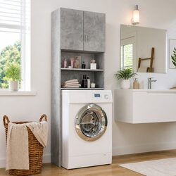 Washing Machine Cabinet Concrete Grey Storage Cupboard Bathroom Laundry