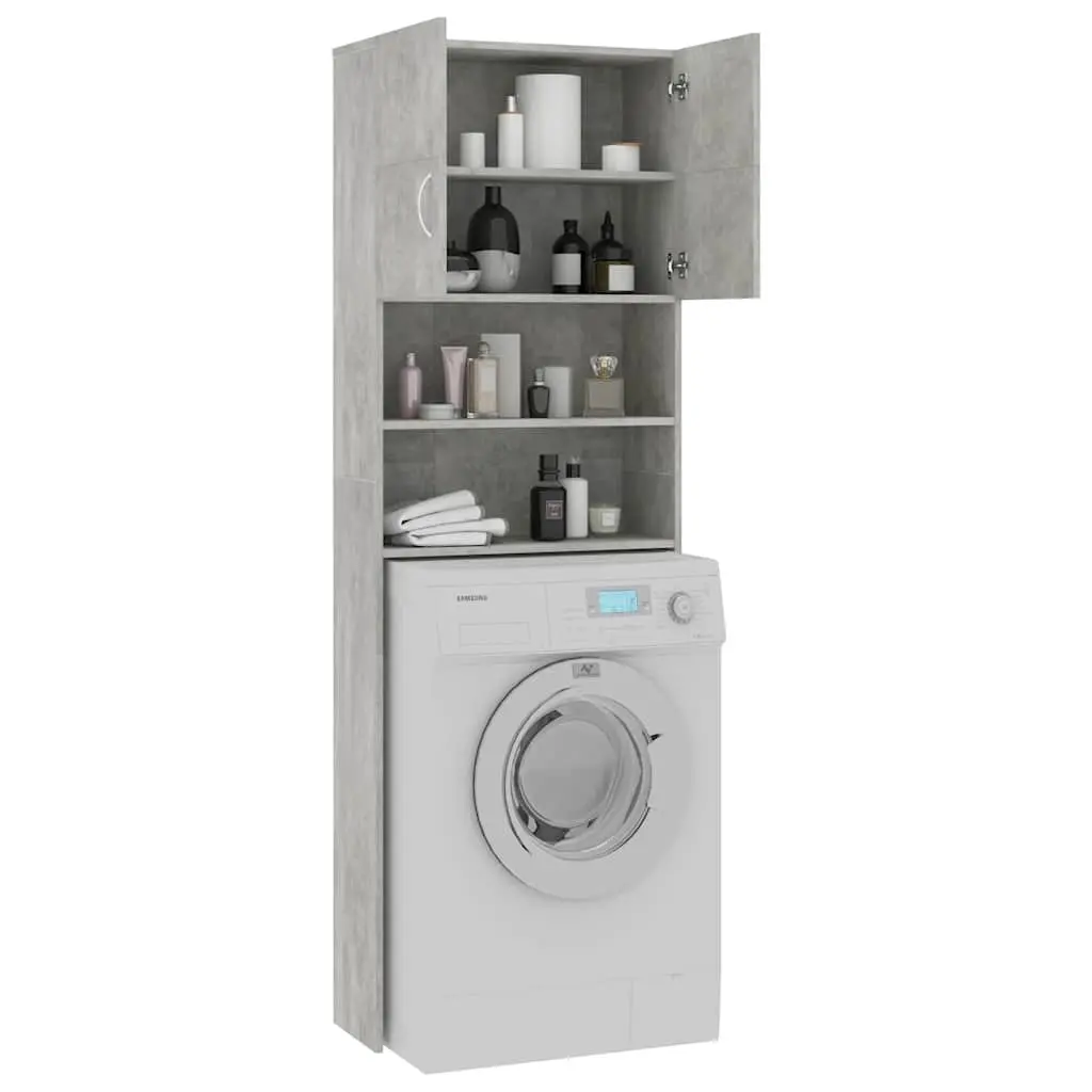 Washing Machine Cabinet Concrete Grey Storage Cupboard Bathroom Laundry