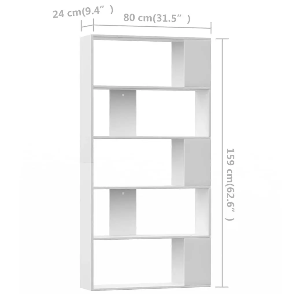 White Engineered Wood Book Cabinet