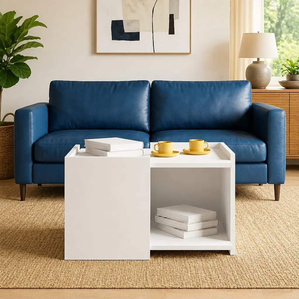 White Coffee Table 50.5 x 50 x 33 cm, Easy Maintenance