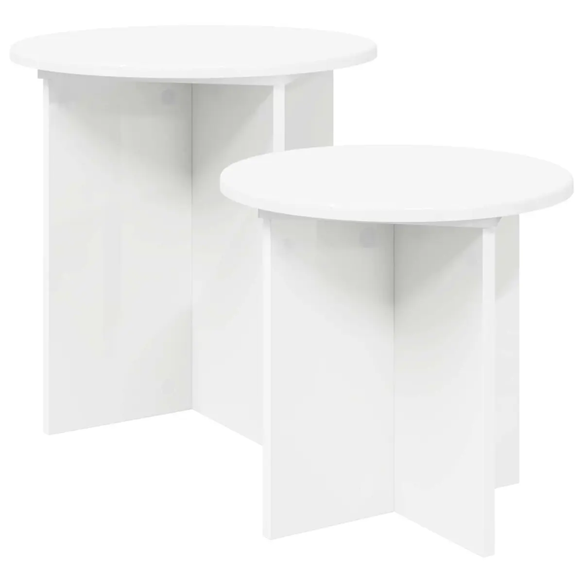 Nesting Tables Set 2 Piece Light Wood Minimalist Accent Side Tables for Living Room and Bedroom