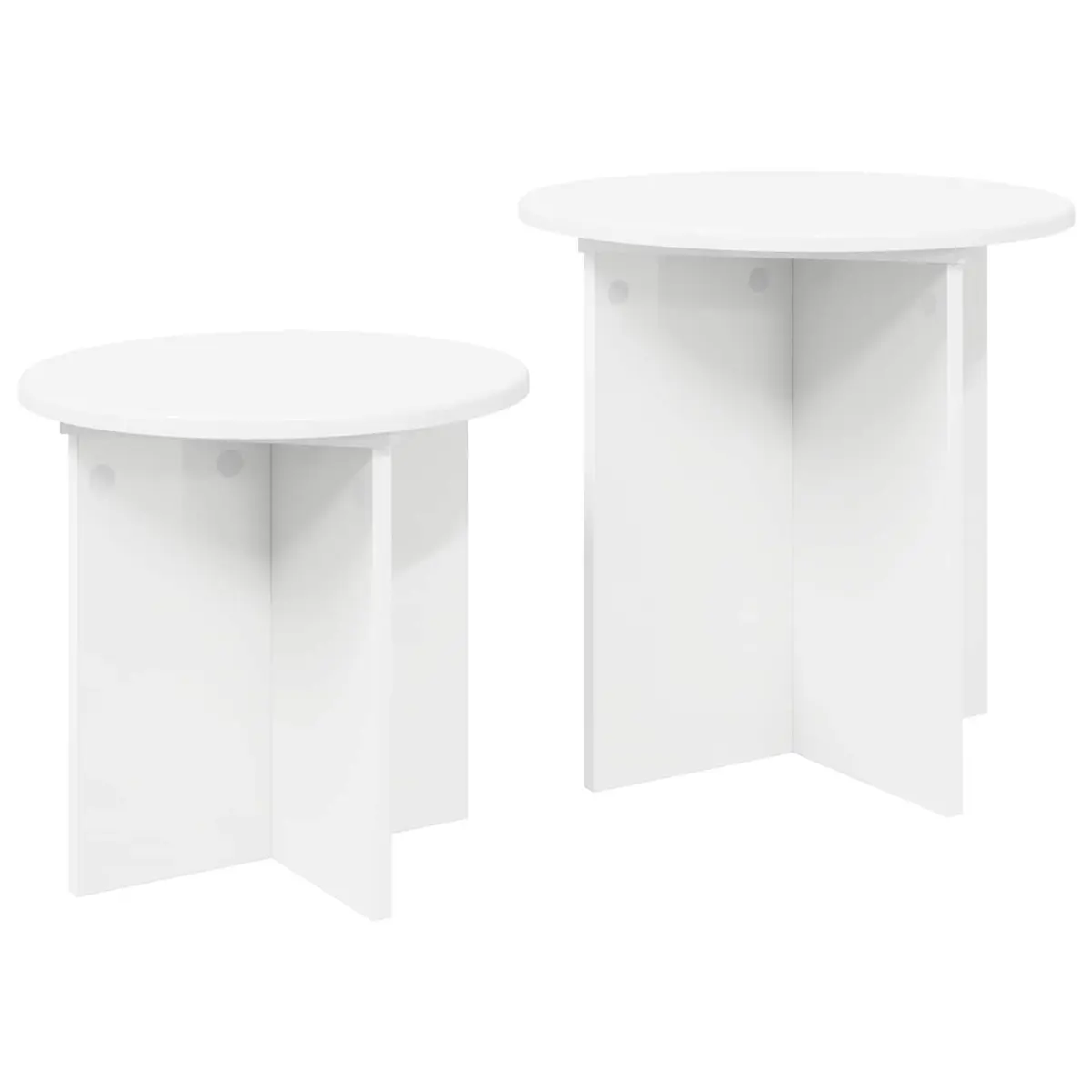Nesting Tables Set 2 Piece Light Wood Minimalist Accent Side Tables for Living Room and Bedroom