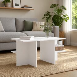 Reassuringly Practical White Coffee Table with Storage