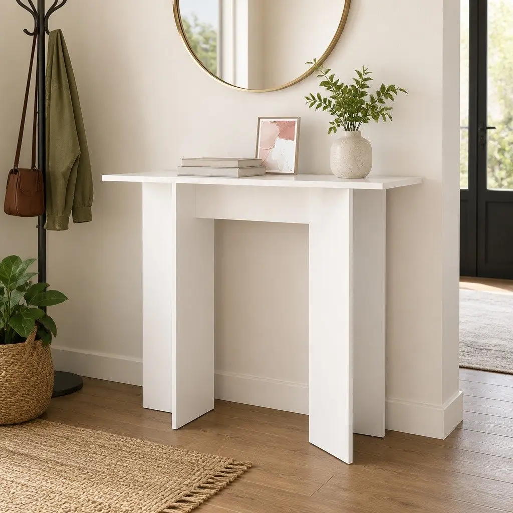 Console Table Modern Hallway Entryway Living Room 100x30x75cm White