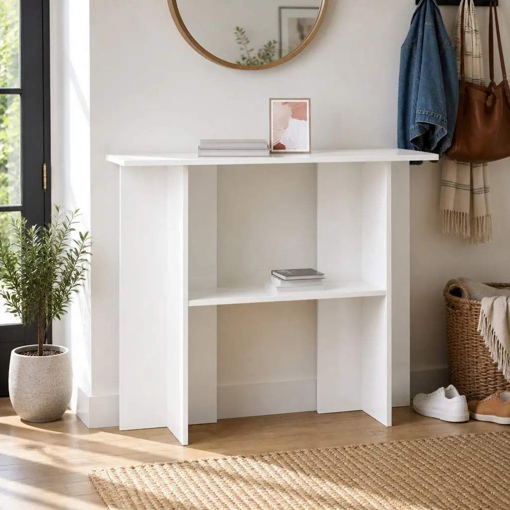 Console Table Entryway Hallway 100x30x75cm White Engineered Wood