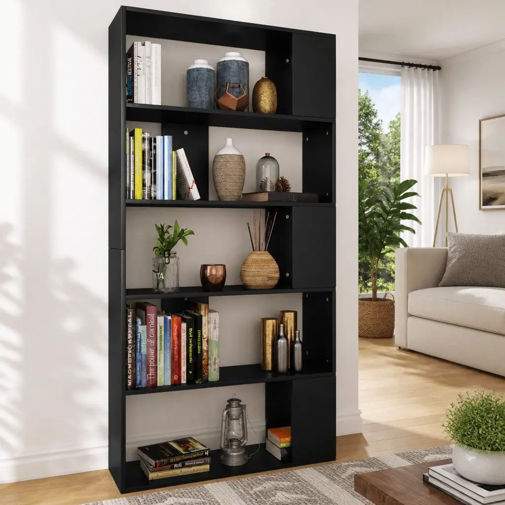Black Book Cabinet with Ample Storage Space