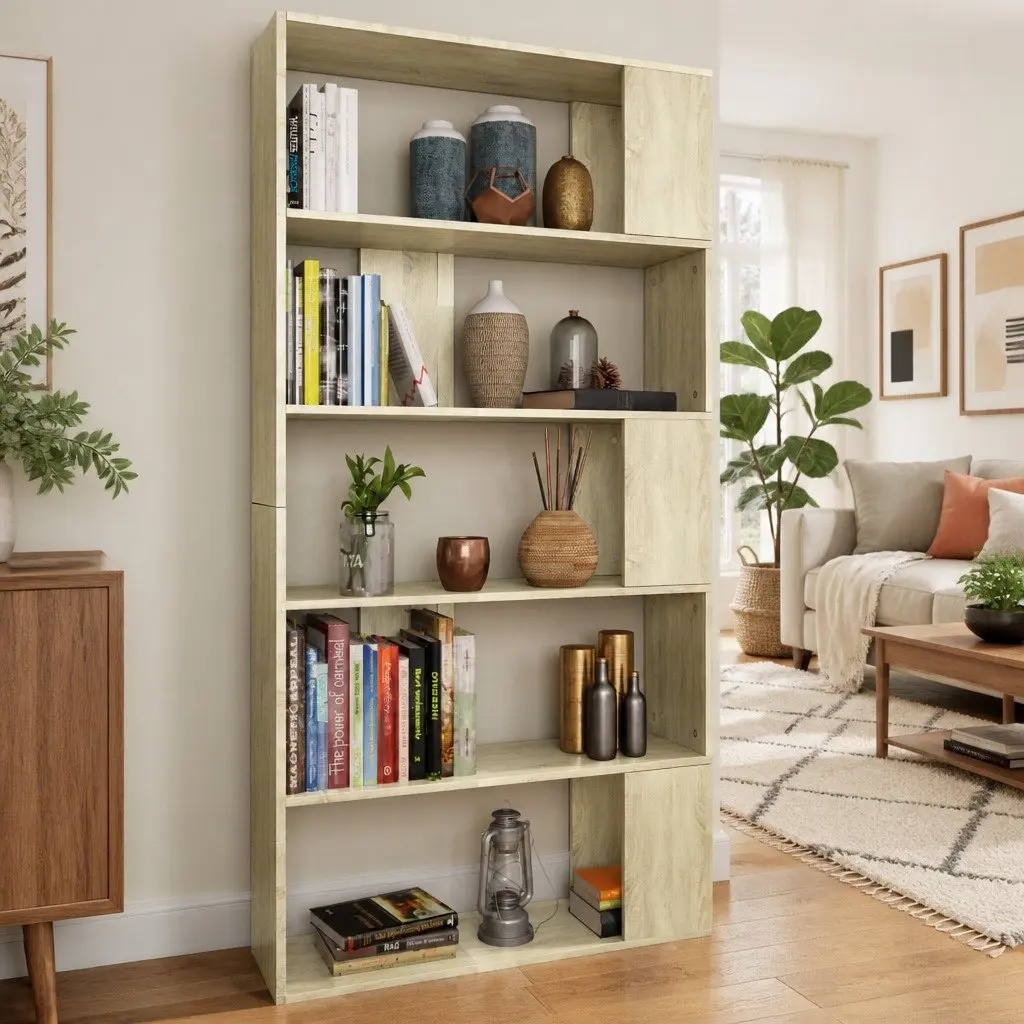 Book Cabinet Room Divider Engineered Wood Brown 80x24x159cm