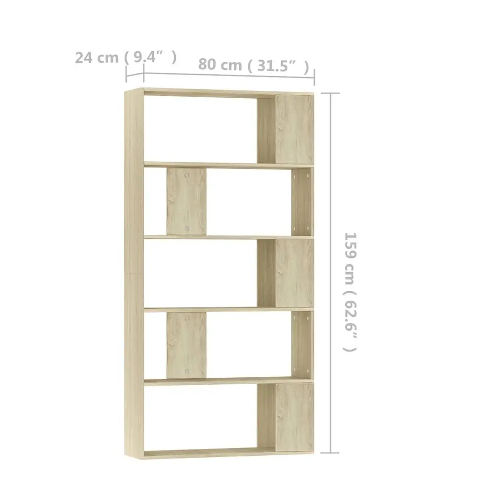 Book Cabinet Room Divider Engineered Wood Brown 80x24x159cm