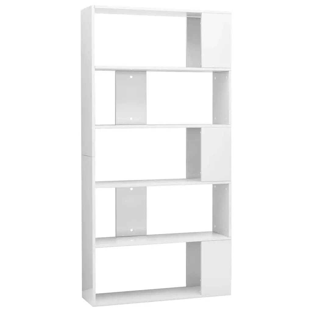 Book Cabinet Room Divider Storage Shelf 80x24x159cm High Gloss White