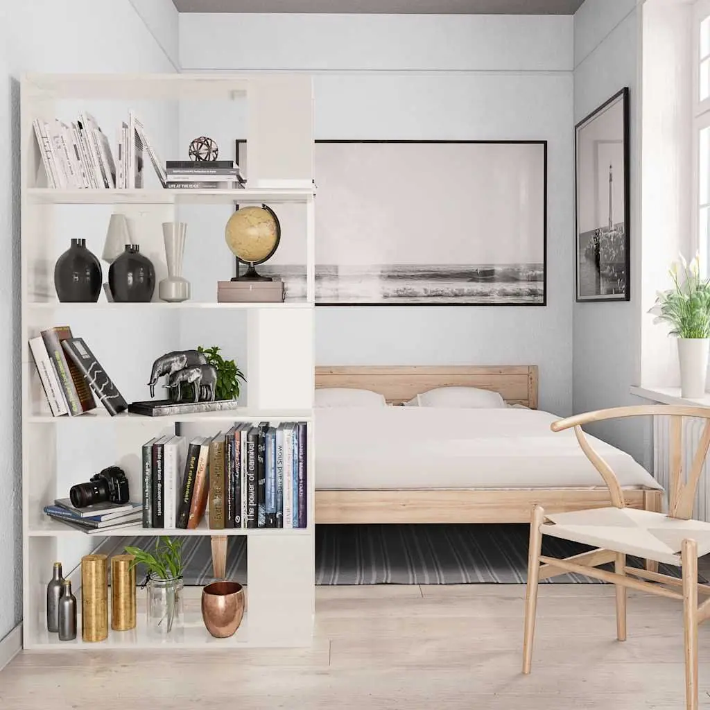 Book Cabinet Room Divider Storage Shelf 80x24x159cm High Gloss White