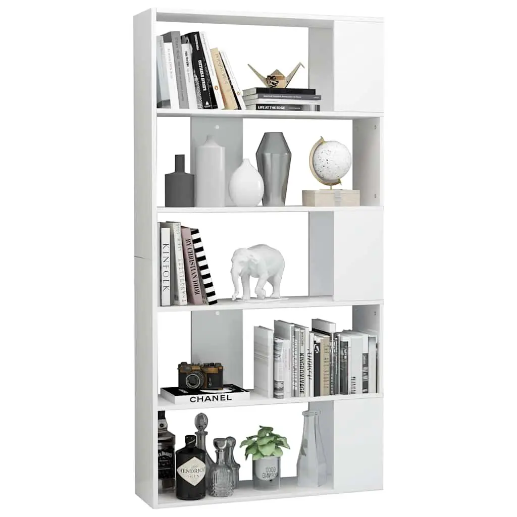 Book Cabinet Room Divider Storage Shelf 80x24x159cm High Gloss White