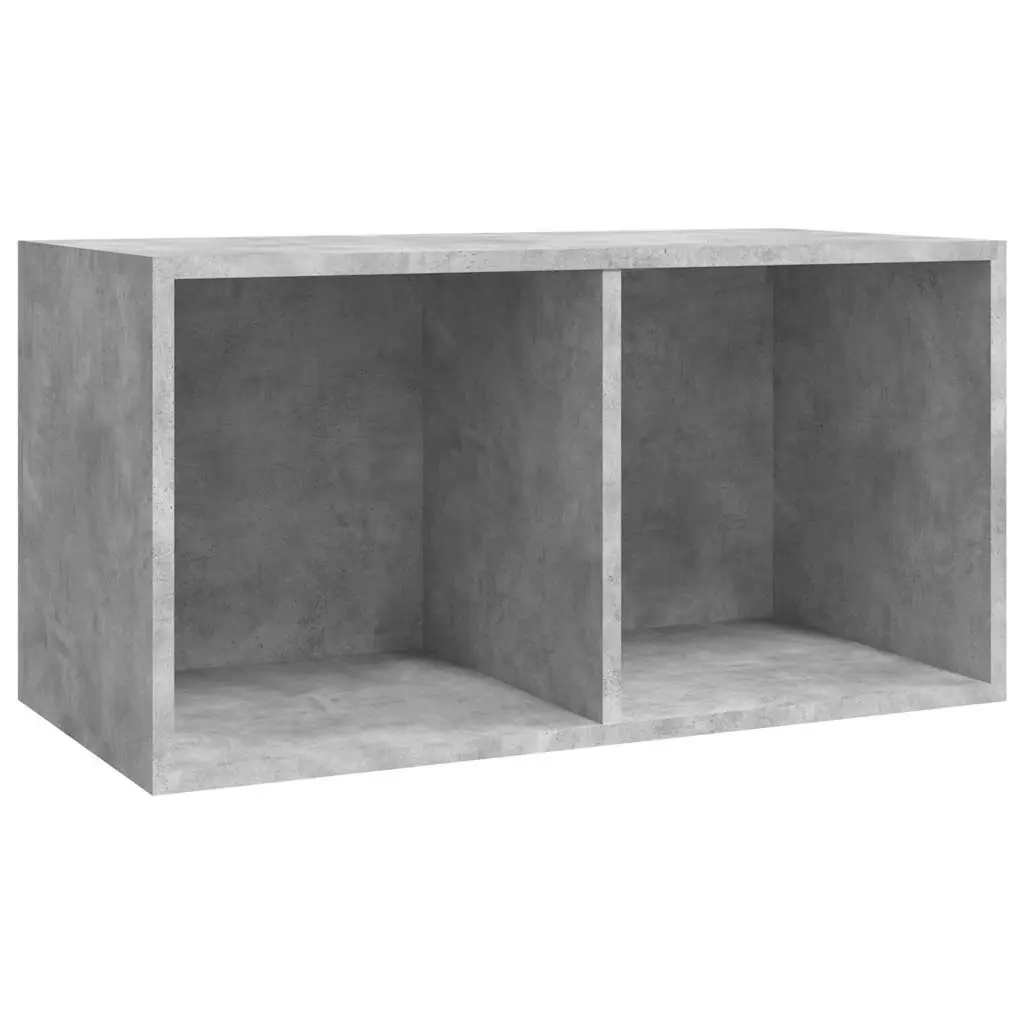 Vinyl Record Storage Box Grey 71x34x36cm Engineered Wood Cabinet Organiser