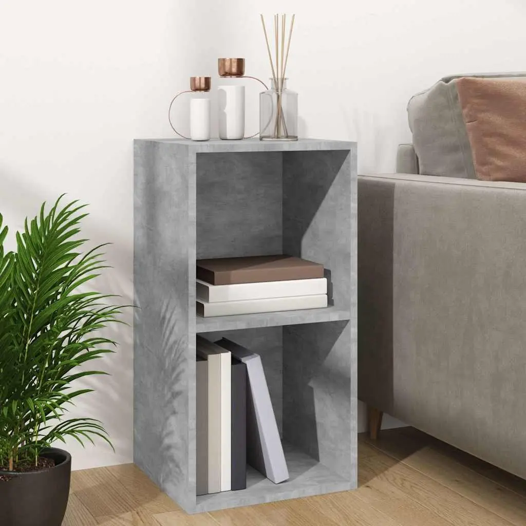 Vinyl Record Storage Box Grey 71x34x36cm Engineered Wood Cabinet Organiser