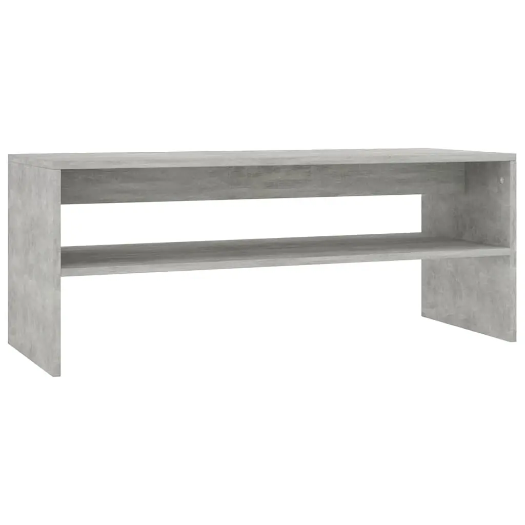 Coffee Table with Open Shelf Grey Engineered Wood Living Room Accent Table