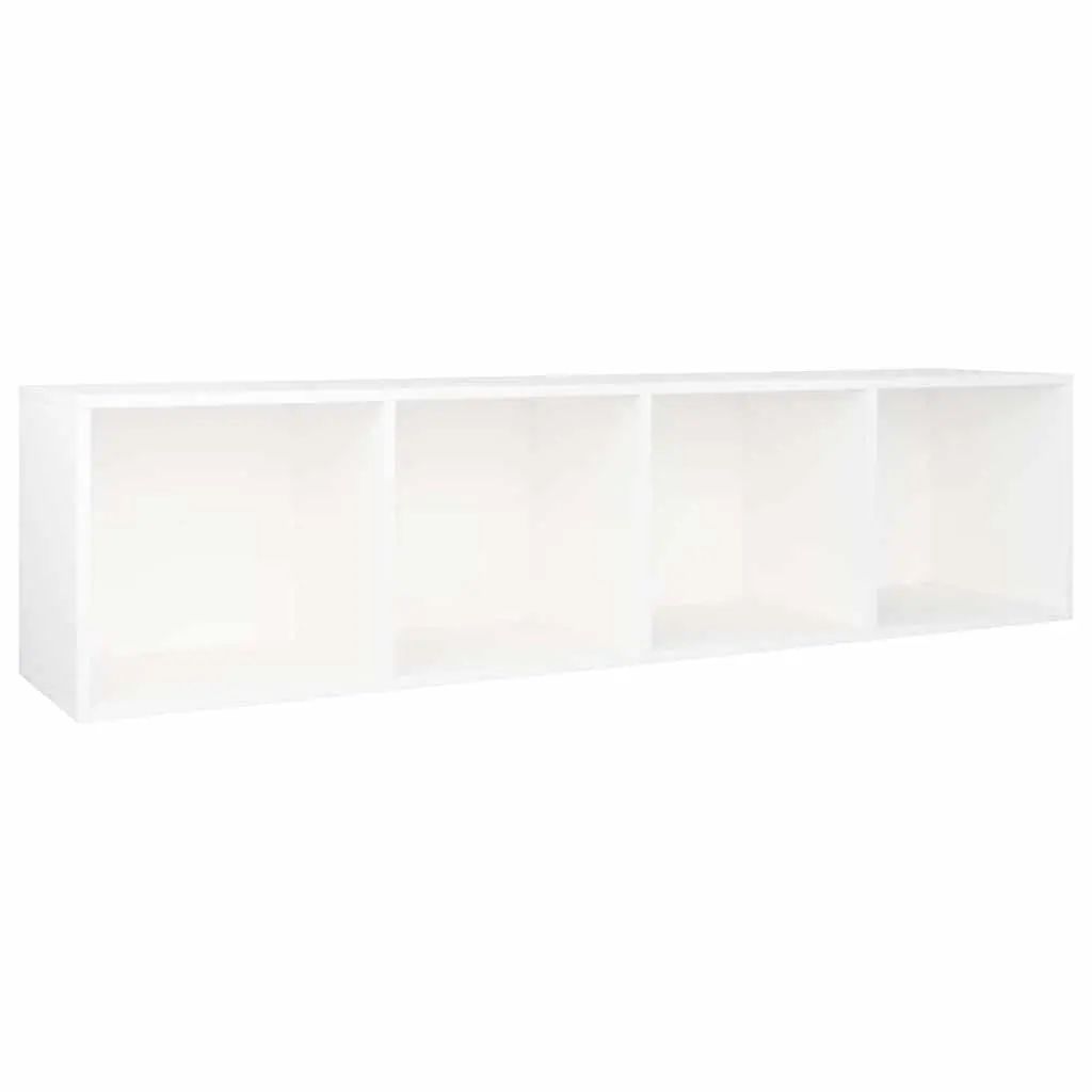 Book Cabinet TV Cabinet Storage Shelf Unit 36x30x143 cm White
