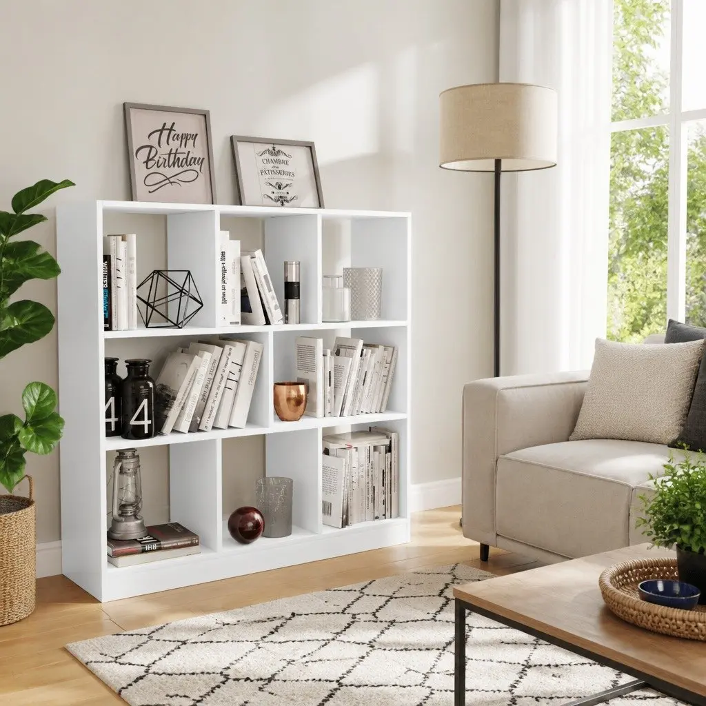 White Book Cabinet with Ample Storage