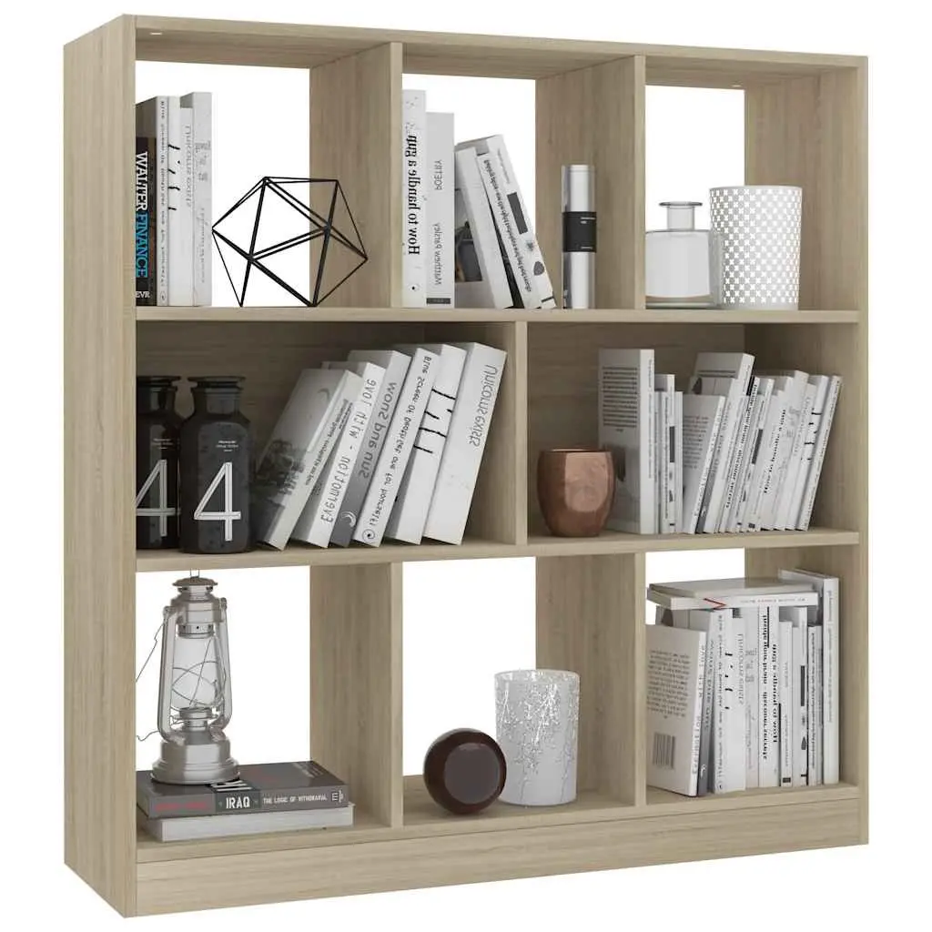 Book Cabinet Sonoma Oak 8 Compartment Shelving Unit Storage Bookcase