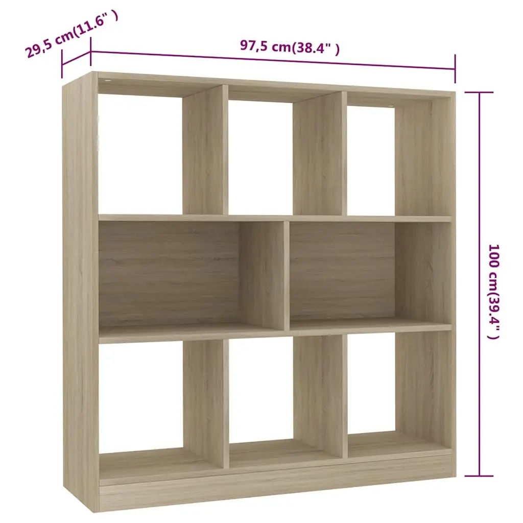Book Cabinet Sonoma Oak 8 Compartment Shelving Unit Storage Bookcase