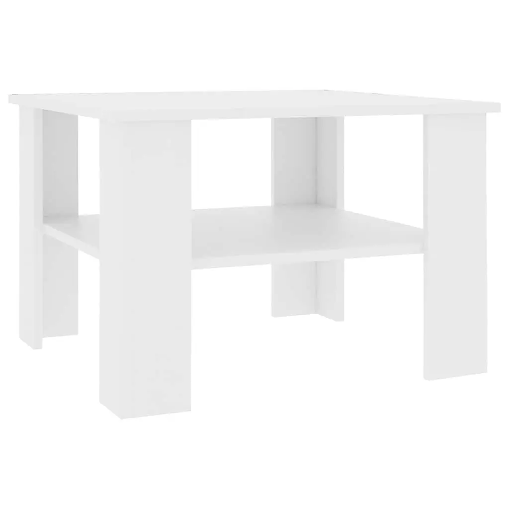Coffee Table White 60x60x42cm Engineered Wood Living Room Storage Shelf Home